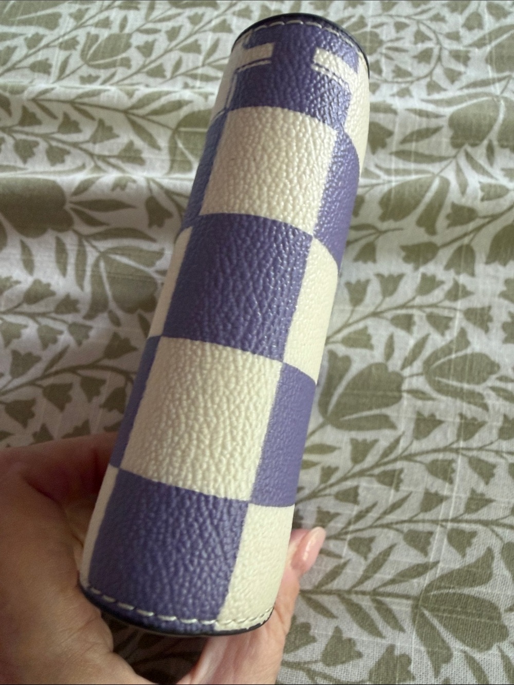 Coach Checkerboard Small Wallet in Purple and Cream - Picture 5 of 8